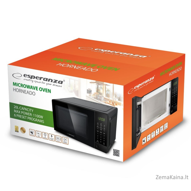 Esperanza EKO009 Mikrobangų krosnelė 1100 W juoda 1
