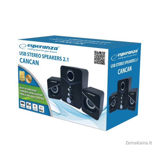 Esperanza EP153 USB 2.1 garsiakalbių rinkinys 6 W juodas 1