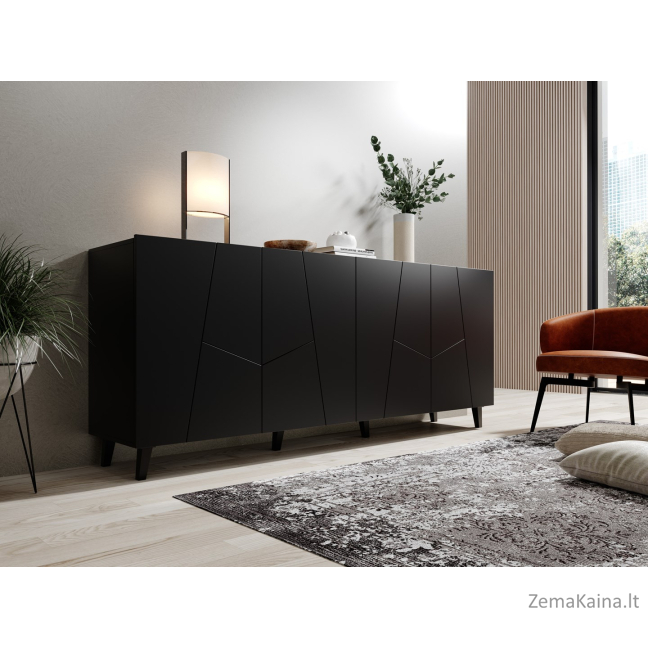 ETNA komoda 200x42x82 juoda matinė 3