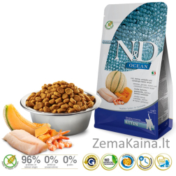 FARMINA N&D Ocean Cat Cod, Shrimp, Pumpkin and Cantaloupe Melon Kitten - sausas kačių maistas - 1.5 kg