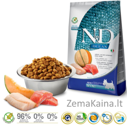 FARMINA N&D Ocean Dog Salmon, Cod, Cantaloupe, Melon Adult Mini  - sausas maistas šunims - 800 g