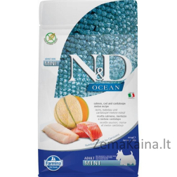 FARMINA N&D Ocean Dog Salmon, Cod, Cantaloupe, Melon Adult Mini  - sausas maistas šunims - 800 g