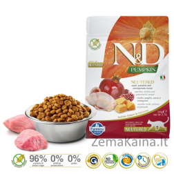FARMINA N&D Pumpkin Cat Quail and Pomegranate Neutered Adult - sausas kačių maistas - 300 g