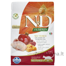 FARMINA N&D Pumpkin Cat Quail and Pomegranate Neutered Adult - sausas kačių maistas - 300 g