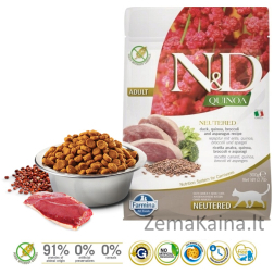 FARMINA N&D Quinoa Cat Duck, Broccoli, Asparagus Neutered Adult - sausas kačių maistas - 300 g