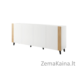 FARO komoda 200x42x82 balta matinė + ąžuolas craft