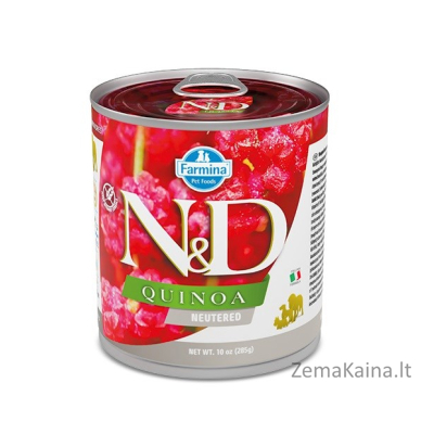 FARMINA N&D Dog Quinoa Pork Neutered - šlapias maistas šunims - 285 g