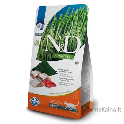 FARMINA N&D Spirulina Herring - sausas kačių maistas - 1.5 kg