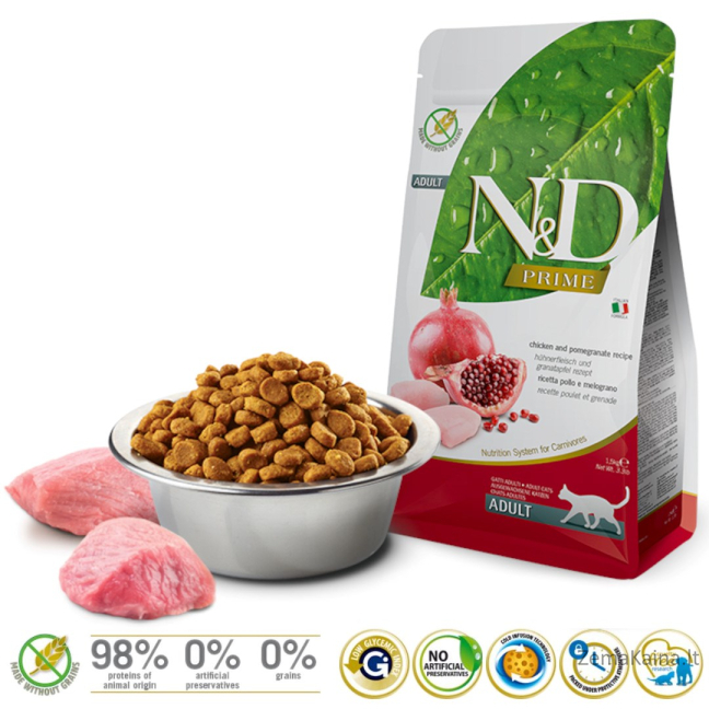 FARMINA N&D CAT  PRIME CHICKEN & POMEGRANATE ADULT 1,5kg 1