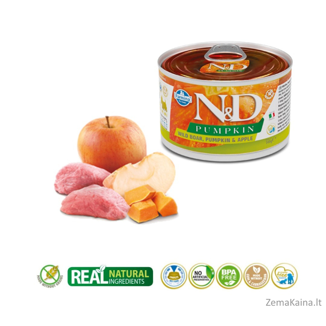 FARMINA N&D DOG BOAR&PUMPKIN&APPLE ADULT 140g 1