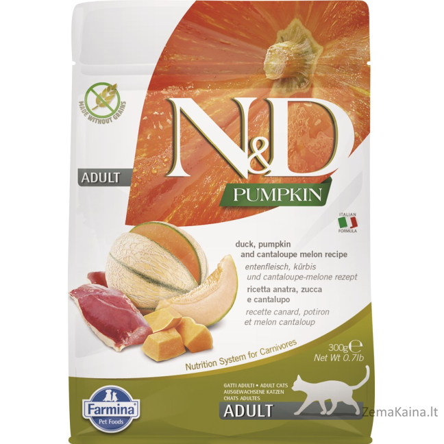 FARMINA N&D Pumpkin Cat Duck and Cantaloupe Melon Adult - sausas kačių maistas - 300 g