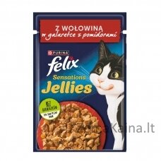 Felix sensations Duo with beef and tomatoes in jelly - wet food for cats - 85g