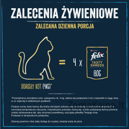 FELIX Tasty Shreds su antiena ir kalakutiena - 4x 80g