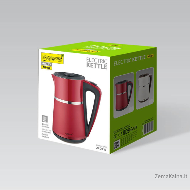 Feel-Maestro MR030 red electric kettle 1.2 L 1500 W 3