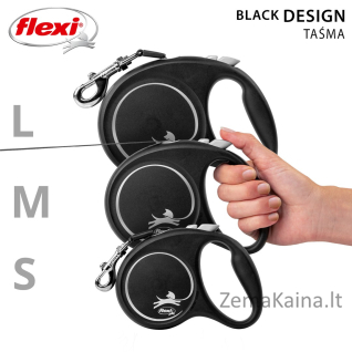 Flexi Black Design M 5 m Geltona Šuo Susitraukiantis pavadėlis