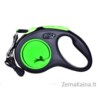 Flexi New Neon S 5 m Geltona Šuo Susitraukiantis pavadėlis