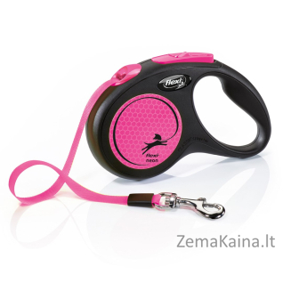 Flexi New Neon S 5 m Geltona Šuo Susitraukiantis pavadėlis