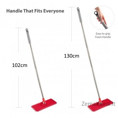 Flat Mop + Bucket + Telescopic Pole + 2 x Microfibre Pad 5.7L Floor Cleaning XXL Set Rotating Head 6