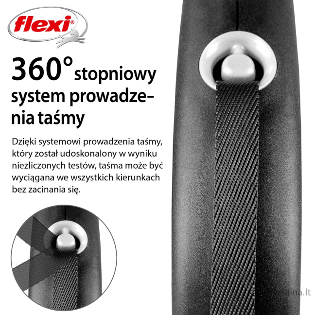 Flexi Black Design L 5 m Geltona Šuo Susitraukiantis pavadėlis