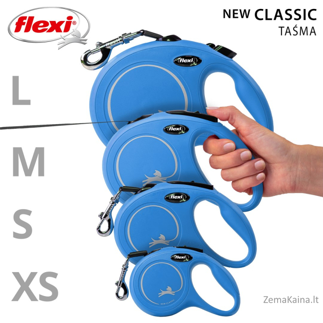 Flexi New Classic Geltona Šuo Susitraukiantis pavadėlis 5 m 4