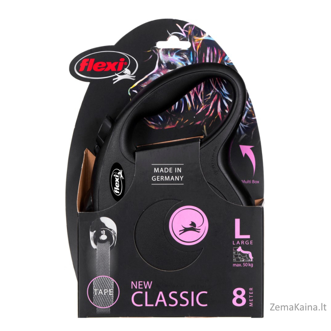 Flexi New Classic Geltona Šuo Susitraukiantis pavadėlis 8 m 5