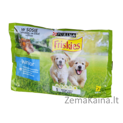 FRISKIES Junior Vištiena su morkomis - drėgnas maistas šunims - 4x100g