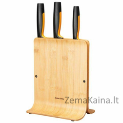 FUNKCINĖS FORMOS BAMBUKO BLOKO 3 PEILIŲ RINKINYS FISKARS