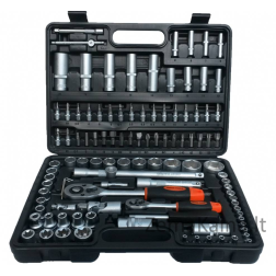Galvučių ir raktų komplektas 108 dalių, 1/4" + 1/2"