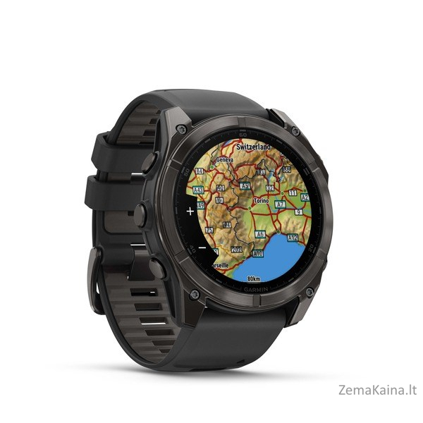 Garmin Fenix 8 3,56 cm (1.4") AMOLED 51 mm Skaitmeninis 454 x 454 pikseliai Lietimui jautrus ekranas Titanas „Wi-Fi“ GPS (palydovinis) 2