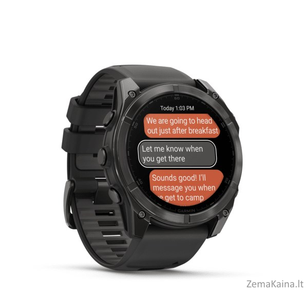 Garmin Fenix 8 3,56 cm (1.4") AMOLED 51 mm Skaitmeninis 454 x 454 pikseliai Lietimui jautrus ekranas Titanas „Wi-Fi“ GPS (palydovinis) 5