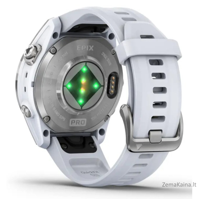 Garmin epix Pro (Gen 2) 3,05 cm (1.2") AMOLED 42 mm Skaitmeninis 390 x 390 pikseliai Lietimui jautrus ekranas Sidabras „Wi-Fi“ GPS (palydovinis) 9
