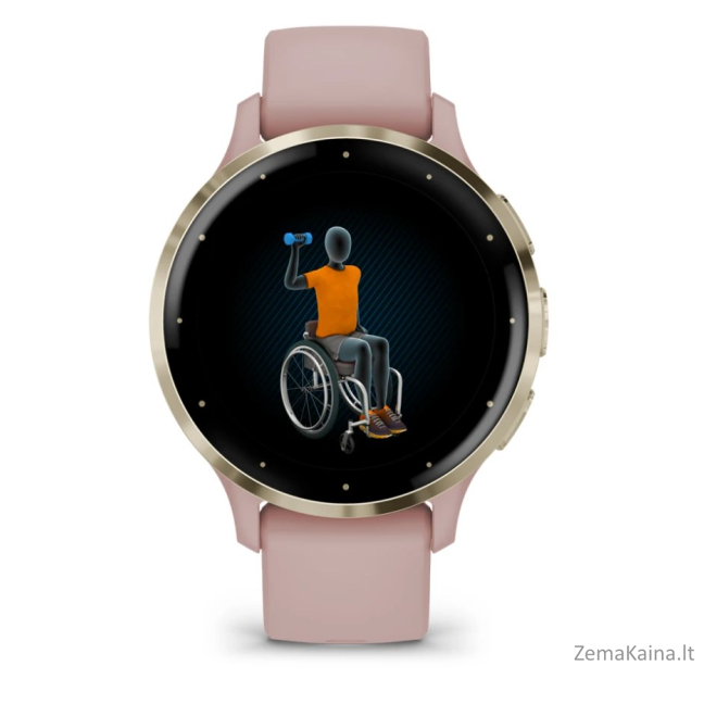 Garmin Venu 3S 3,05 cm (1.2") AMOLED 41 mm Skaitmeninis 390 x 390 pikseliai Lietimui jautrus ekranas Auksas, Rožinė „Wi-Fi“ GPS (palydovinis) 5