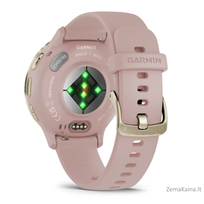 Garmin Venu 3S 3,05 cm (1.2") AMOLED 41 mm Skaitmeninis 390 x 390 pikseliai Lietimui jautrus ekranas Auksas, Rožinė „Wi-Fi“ GPS (palydovinis) 6
