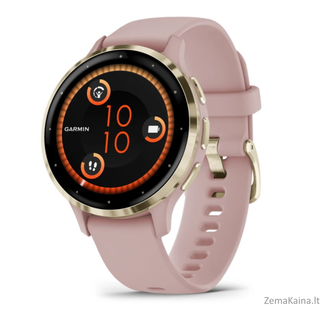 Garmin Venu 3S 3,05 cm (1.2") AMOLED 41 mm Skaitmeninis 390 x 390 pikseliai Lietimui jautrus ekranas Auksas, Rožinė „Wi-Fi“ GPS (palydovinis)