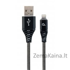 Gembird CC-USB2B-AMLM-2M-BW „Lightning“ kabelis Juoda, Balta