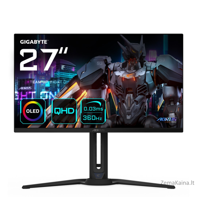 GIGABYTE FO27Q3 kompiuterio monitorius 68,6 cm (27") 2560 x 1440 pikseliai Quad HD OLED Juoda