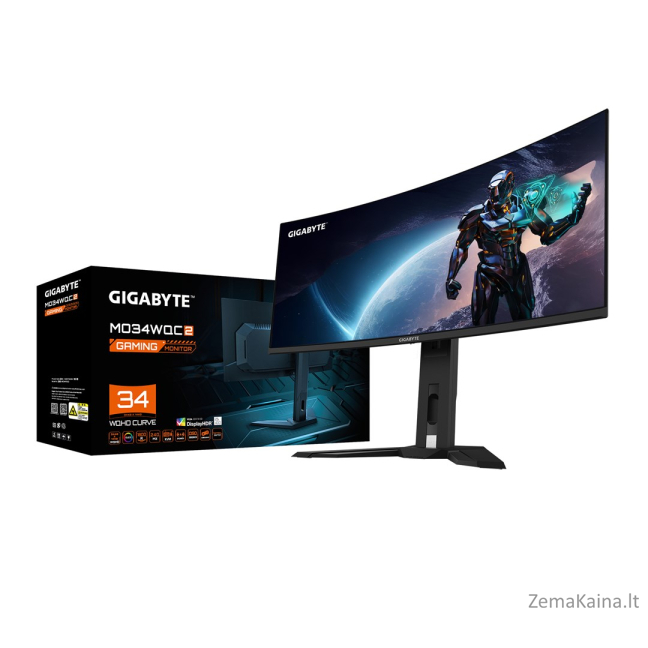 GIGABYTE MO34WQC2 kompiuterio monitorius 86,4 cm (34") 3440 x 1440 pikseliai Wide Quad HD OLED Juoda 7
