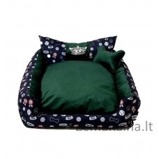 GO GIFT Šuns ir katės lova XL - žalia - 100x90x18 cm