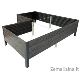 GPPS modulinė pakelta lysvė KLASIKA Woodlook (L-formos) Antracito (pilka)