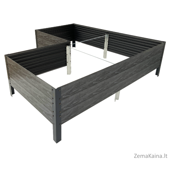 GPPS modulinė pakelta lysvė KLASIKA Woodlook (L-formos) Antracito (pilka) 1
