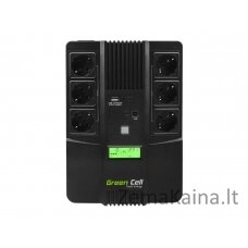 Green Cell AiO 800VA LCD „Line-Interactive“ 0,8 kVA 480 W 6 AC išvestis(ys / čių)