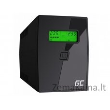 Green Cell UPS02 nepertraukiamo maitinimo resursai (UPS) „Line-Interactive“ 0,8 kVA 480 W 2 AC išvestis(ys / čių)