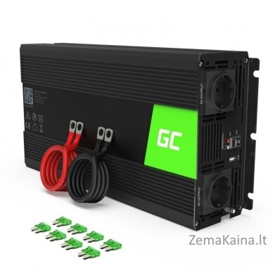 Green Cell INV25 maitinimo adapteris / inverteris Automatinis 1500 W Juoda