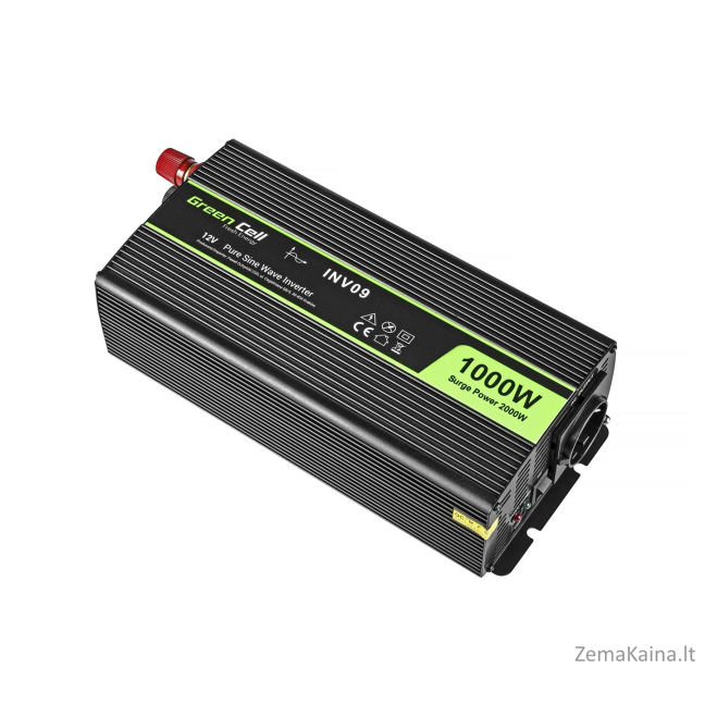 Green Cell INV09 maitinimo adapteris / inverteris Automatinis 1000 W Juoda 1