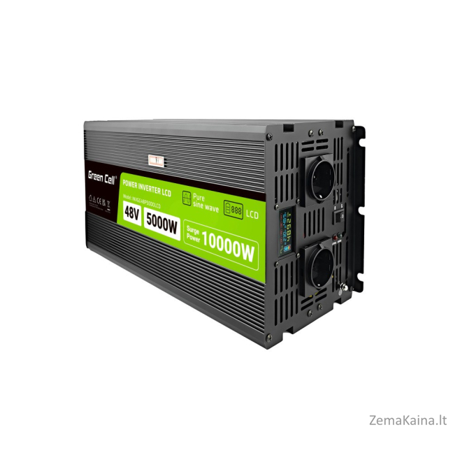 Green Cell PowerInverter LCD 48V 5000W/10000W inverter with display - pure sine wave 5
