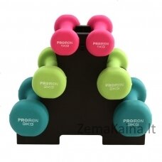 Hantelių rinkinys PROIRON PRKNDS12K Dumbbell Weight Set, 6 pcs (2 x 1 kg, 2 x 2 kg, 2 x 3 kg), 12 kg