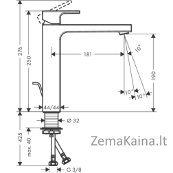 Hansgrohe Vernis Shape 190, 71562000, chromas