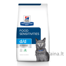 HILL'S PRESCRIPTION DIET Feline d/d Sausas kačių maistas Antis, Žirniai 1,5 kg