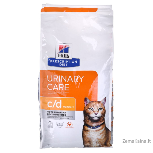 HILL'S PRESCRIPTION DIET Feline c/d Urinary Care Multicare Sausas kačių maistas Viščiukas 8 kg 2
