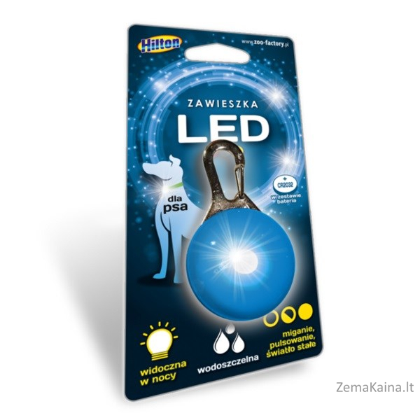 HILTON LED Zawieszka Silikonowa 2,0x3,1x5,5cm dla psa